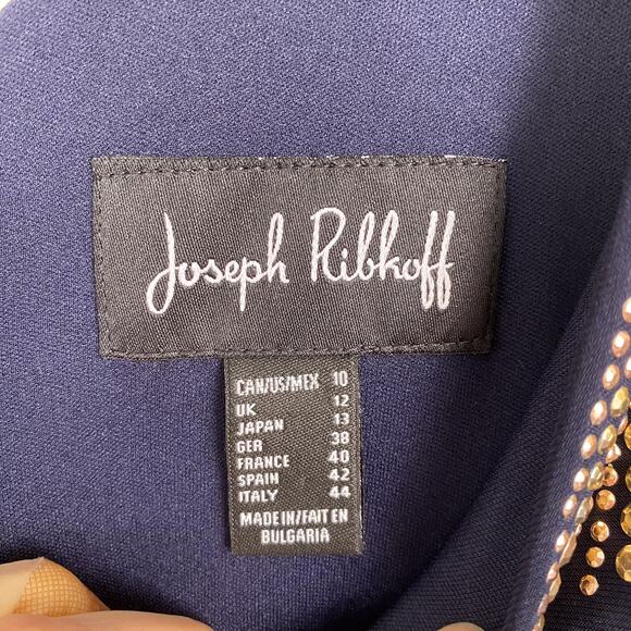 Joseph Ribkoff Studded Dress in Midnight Blue 10 - Picture 5 of 8